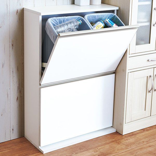 薄型ダストボックス 横4杯 ダークブラウン 組立品