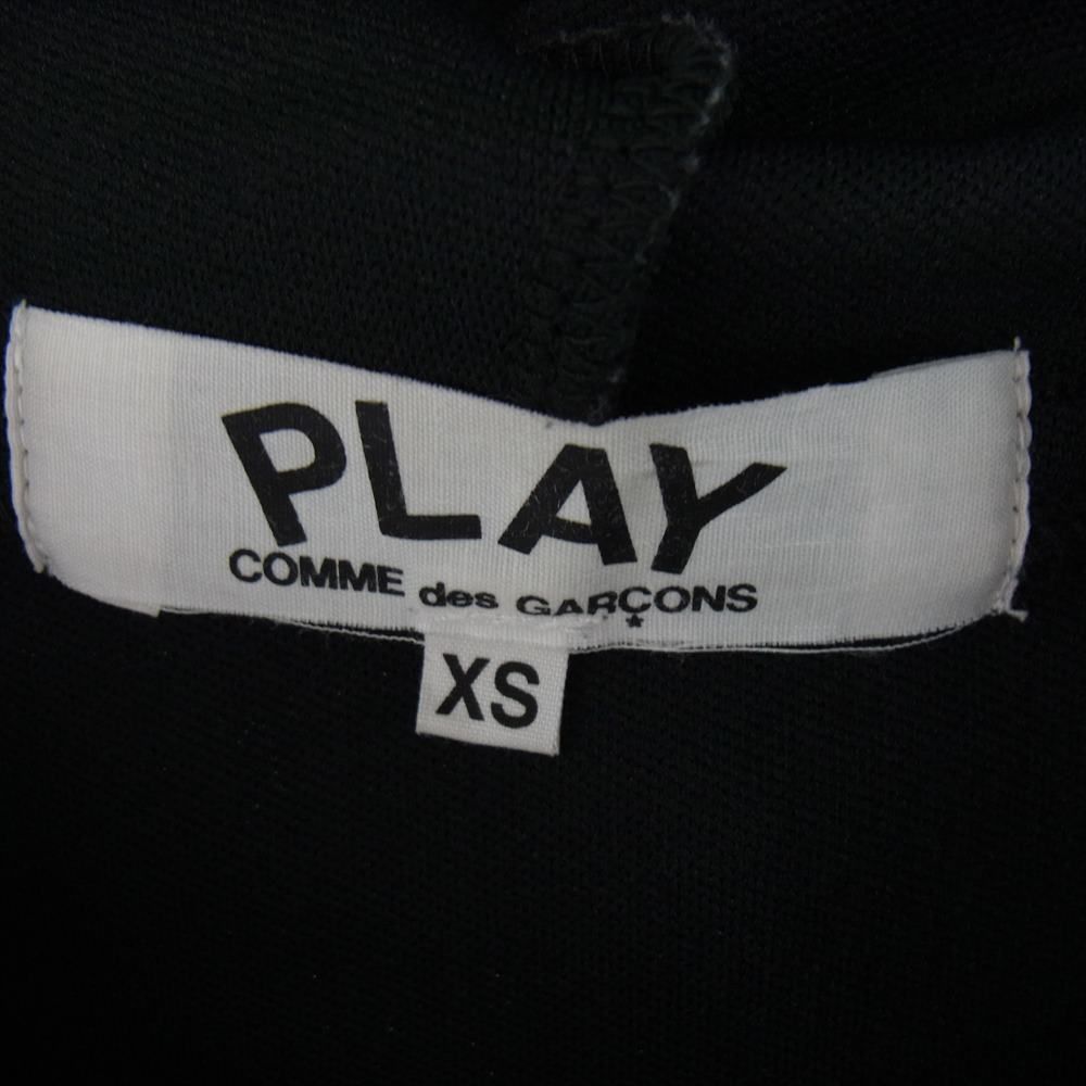 PLAY COMME des GARCONS プレイコムデギャルソン AD2018 AZ-T253 CDG ブラックハートワッペン バックプリント エステルジャージー ジップアップ パーカー  ブラック系 XS【中古】