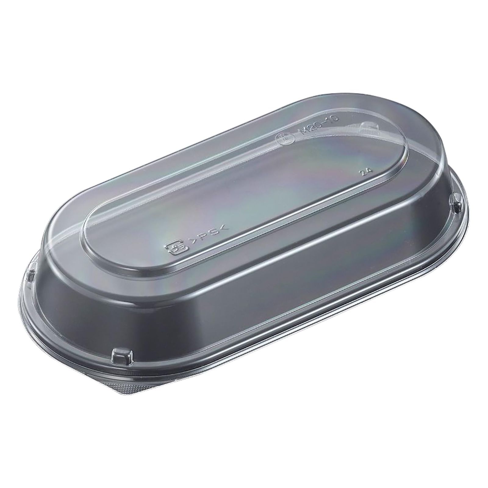 弁当 楕円 ランチ CTなごみ テイクアウト 蓋 50枚入 容器 約19.9×10.1×3.6cm 使い捨て M20-10 中央化学 透明