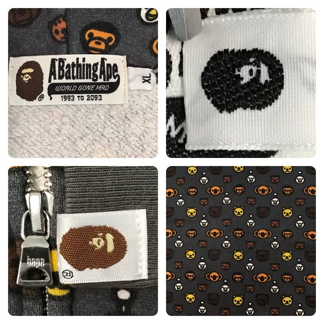 ☆XL☆ マイロ モノグラム フルジップ パーカー a bathing ape