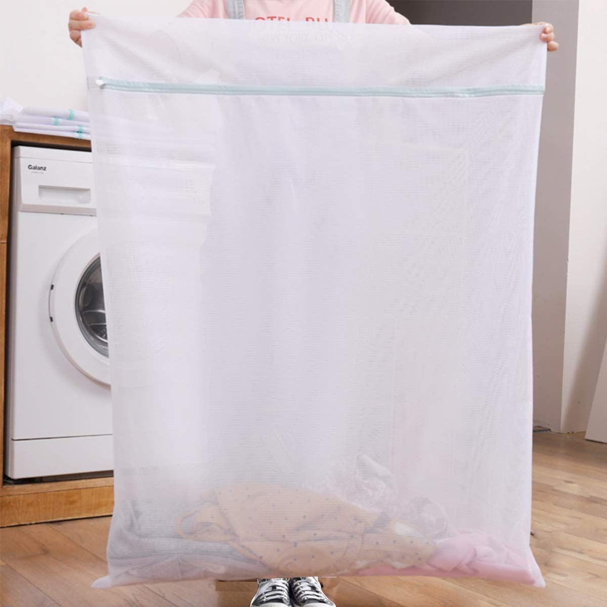 ランドリーネット 布団 大 せんたくネット 90x110cm 毛布 洗濯ネット 特大 洗濯機 ネット UL 細かいメッシュ 角型