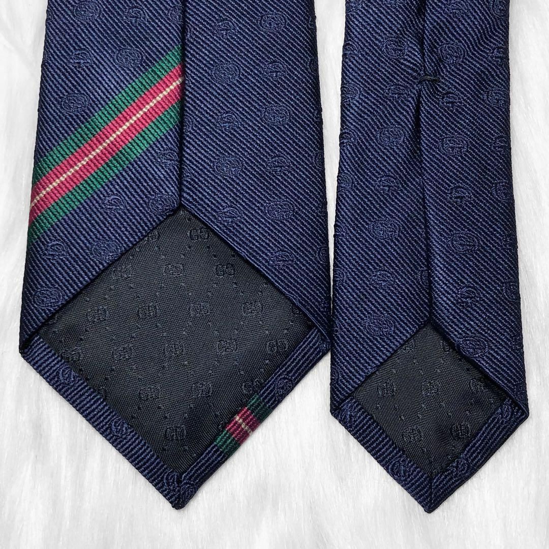近代モデル】GUCCI グッチ ネクタイ GG柄 ホースビット シェリー