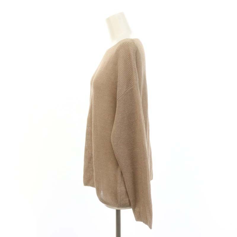 【美品 24SS】スローブイエナ ボートネックニット リネン混 紺色 現行 美品 24SS】スローブイエナ ボートネックニット リネン混 紺色