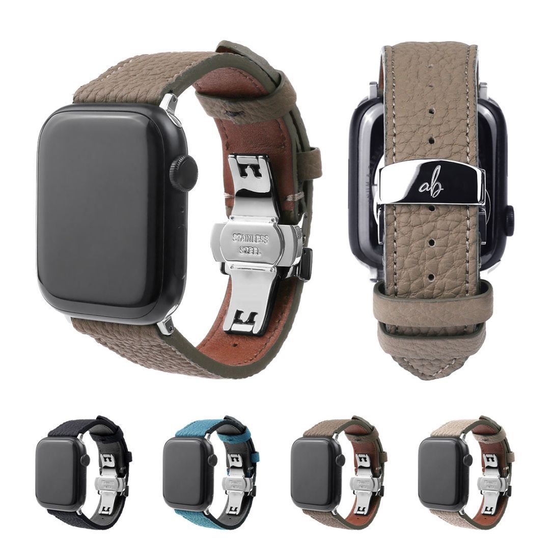 ABBI SIGNATURE Apple Watchバンド シュランケンカーフバンド アップルウォッチ 本革 交換ベルト ABS27675AW ABS27677AW ABS27679AW ABS27681AW ABS27676AW