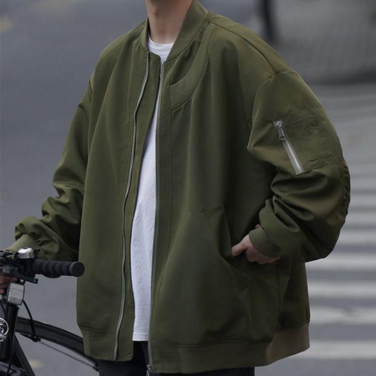シンプル ブルゾン ジャンパー メンズ 薄手 オーバーサイズ