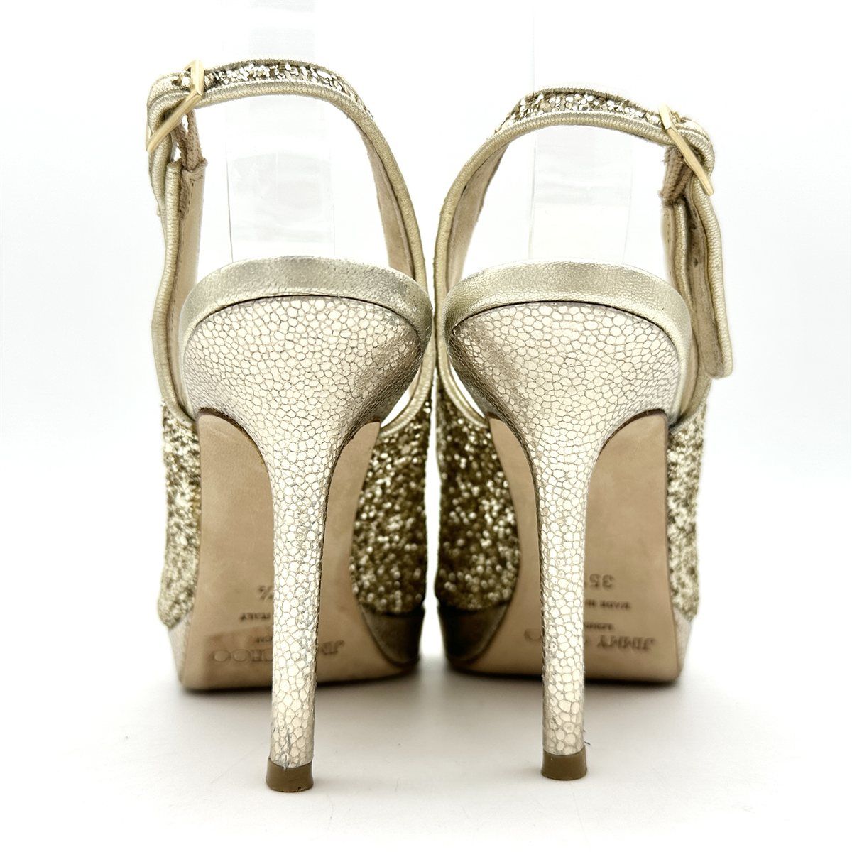 ✨極美品✨ ジミーチュウ グリッター オープントゥ パンプス ゴールド JIMMY CHOO オープントゥパンプス グリッター オープントゥ