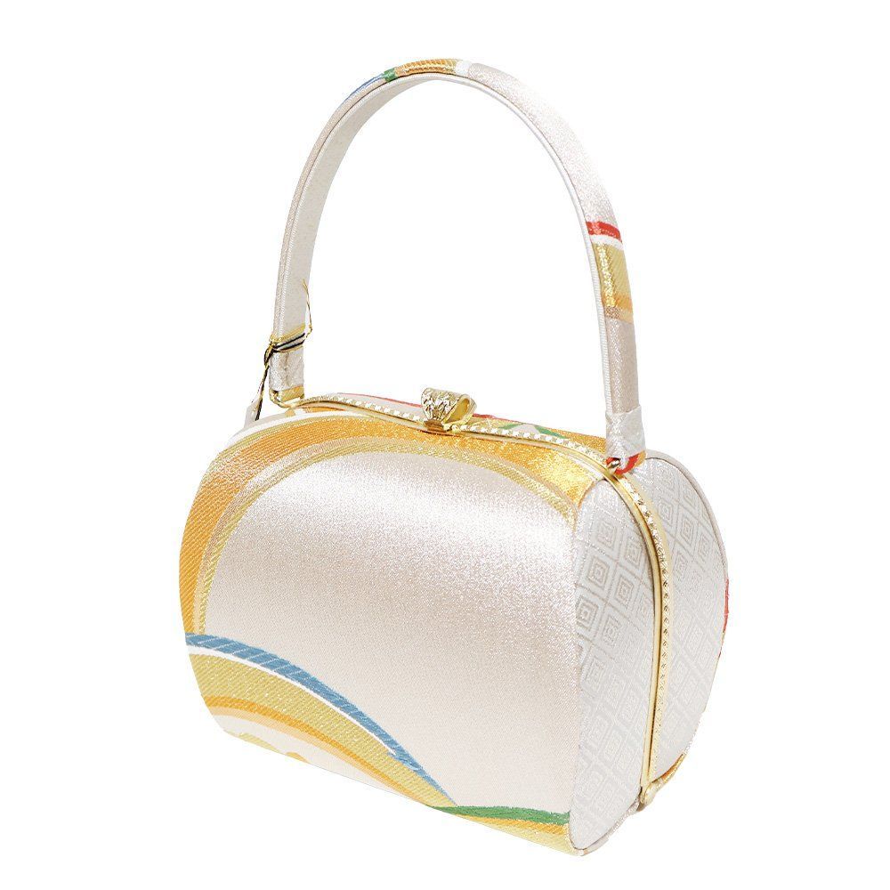 紗織 振袖用 草履 バッグセット 正絹 金 銀 剣片喰 M寸 S7792 新品 
