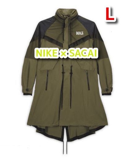 NIKE×sacai メンズトレンチジャケット カーキsize L/モッズコート