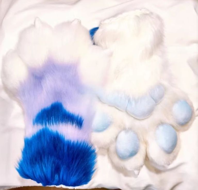 ファースーツ 着ぐるみセット ブラック 紺色 青 犬 ケモノ