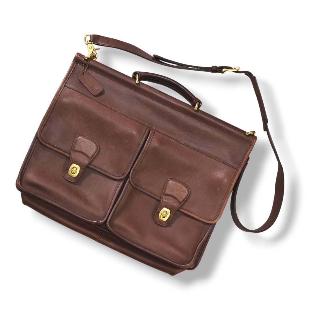 90sヴィンテージ オールド コーチ COACH 本革 レザー ブリースケース 2WAY ビジネスバッグ 鞄 カバン ブラウン メンズ