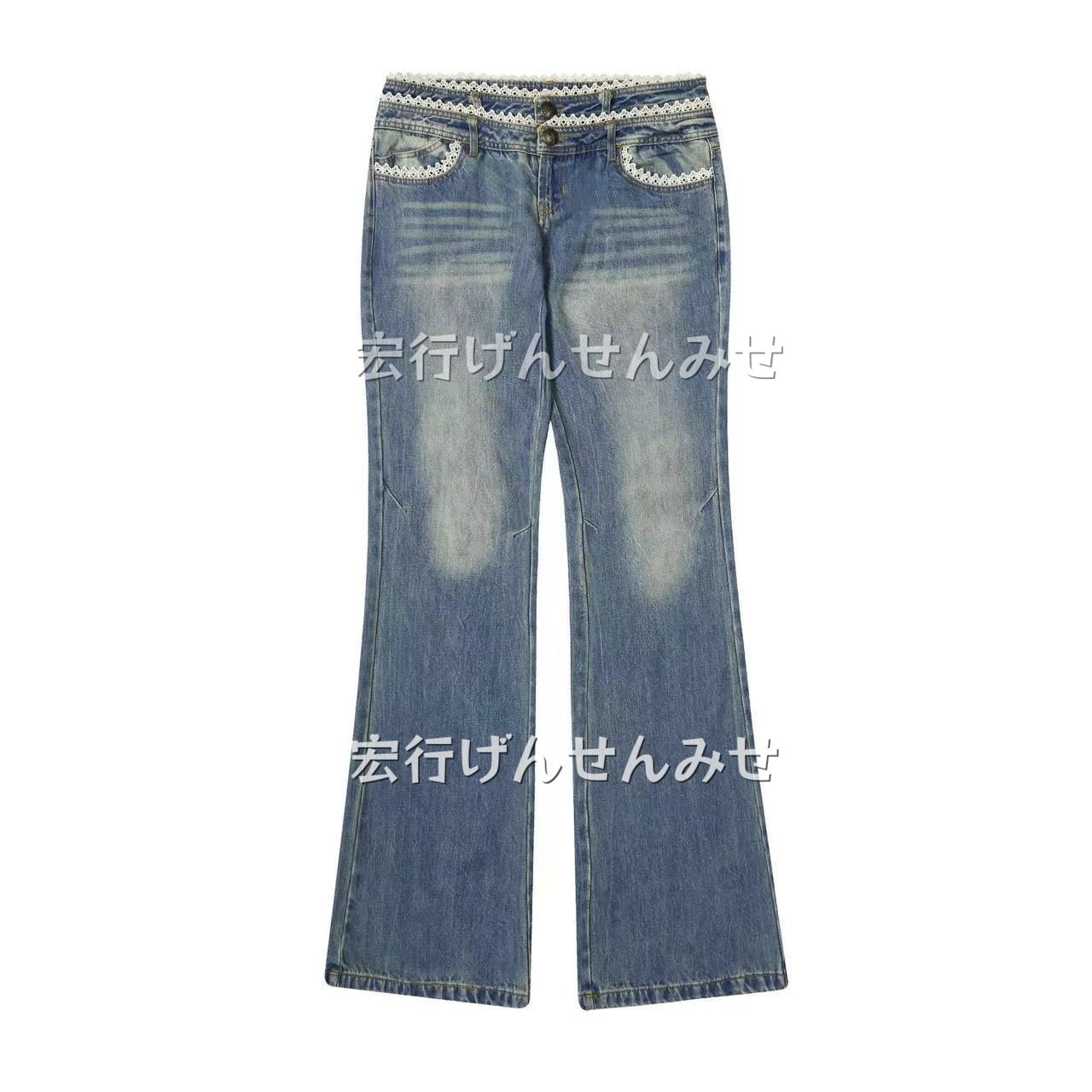 新品、未使用 sculptor ダブルウエストブーツカットデニム ブルー 