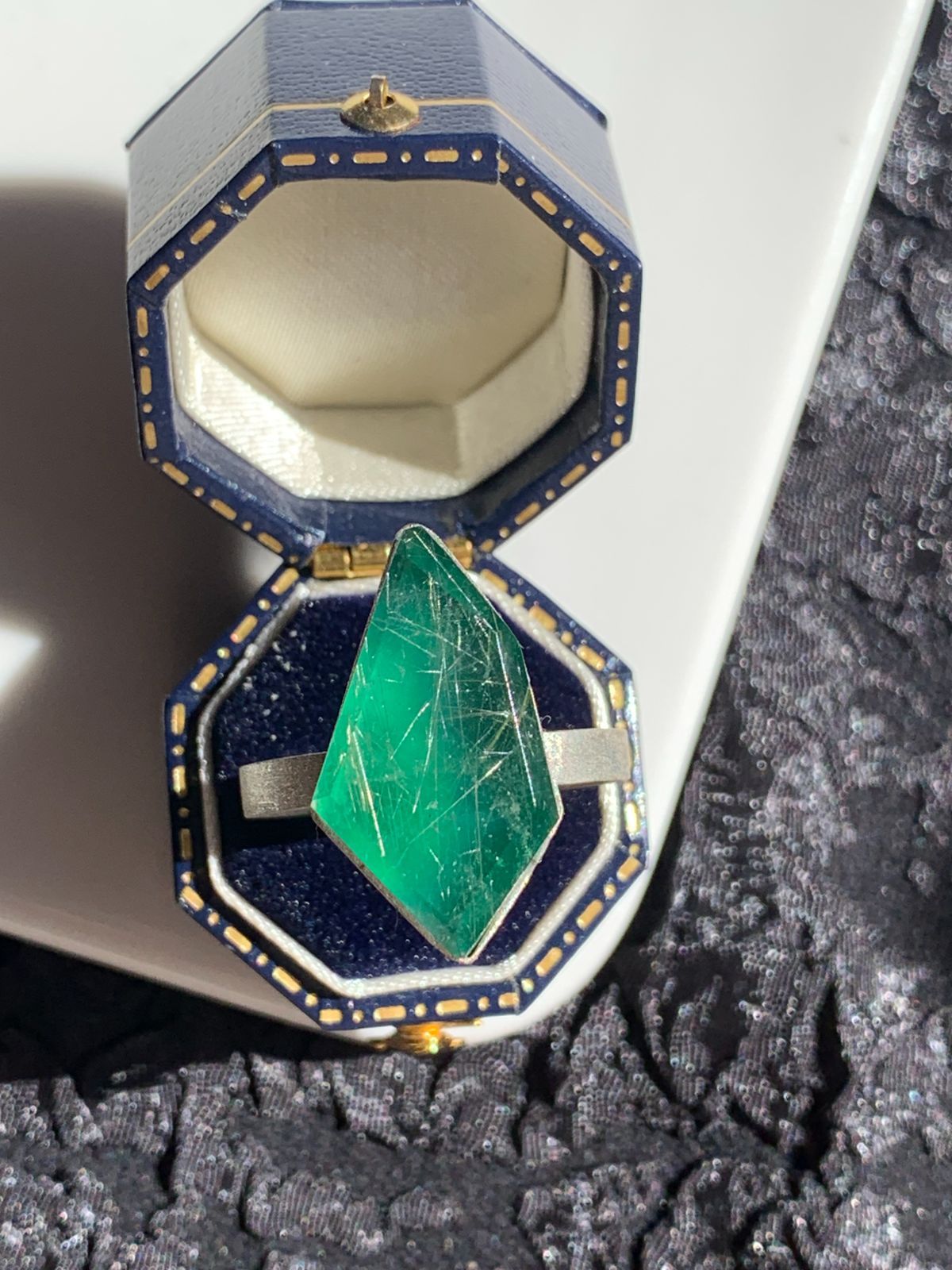 オニキス×ルチルクォーツ ダブレット ストーン リング SV925