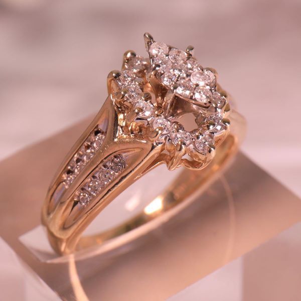 ☆Made in U.S.A☆K14ダイヤモンドリング☆マーキースデザイン☆ ☆Made in U.S.A☆K14ダイヤモンドリング☆マーキースデザイン☆