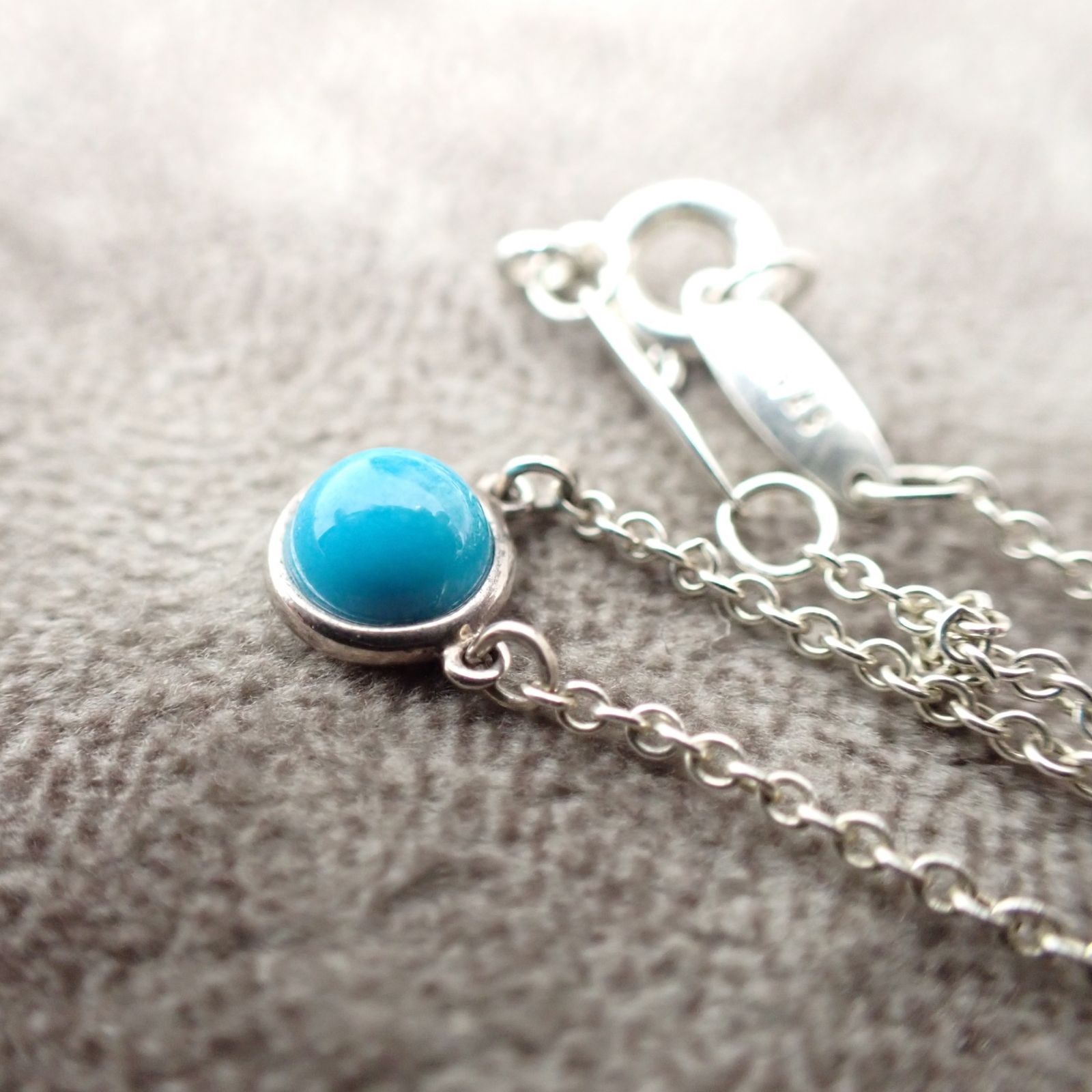 ?【Tiffany & Co. ティファニー ターコイズ付きネックレス】爽やかな 