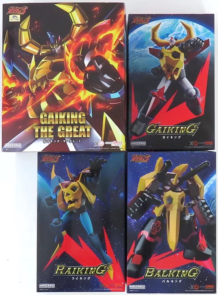 モデロイド　ガイキング　3点セット 中古】プラモデル MODEROID ガイキング・ザ・グレート(3体セット