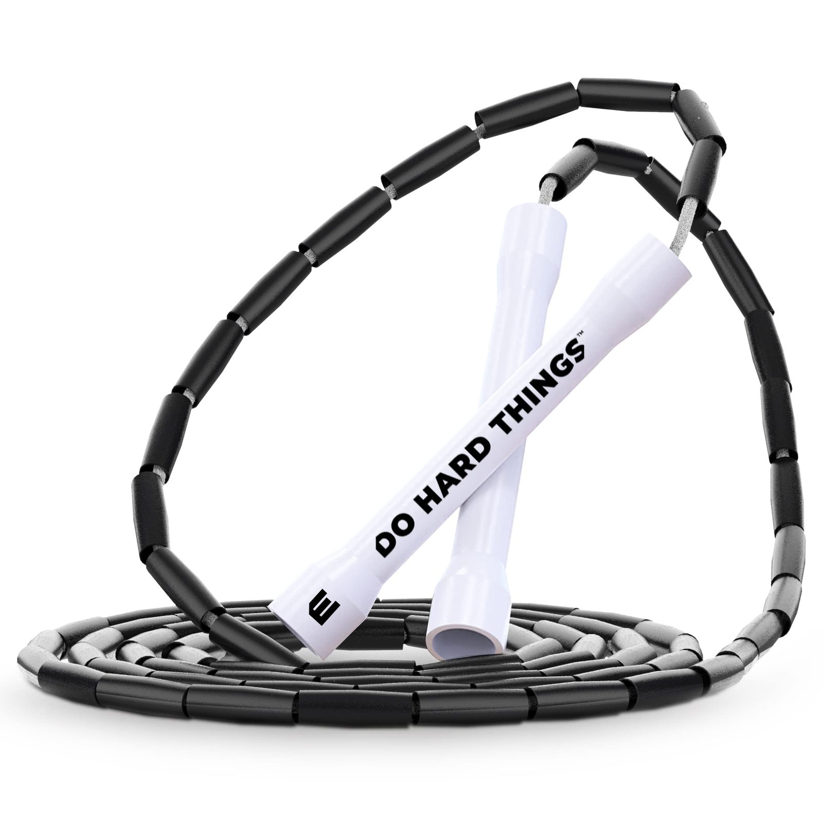 Elite SRS; Do Hard Things， ビーズ縄跳び 調節可能な縄跳び フィットネス用 壊れないハンドルと飛散防止ビーズ付き エクササイズ器具の追加に最適 [ブラック]