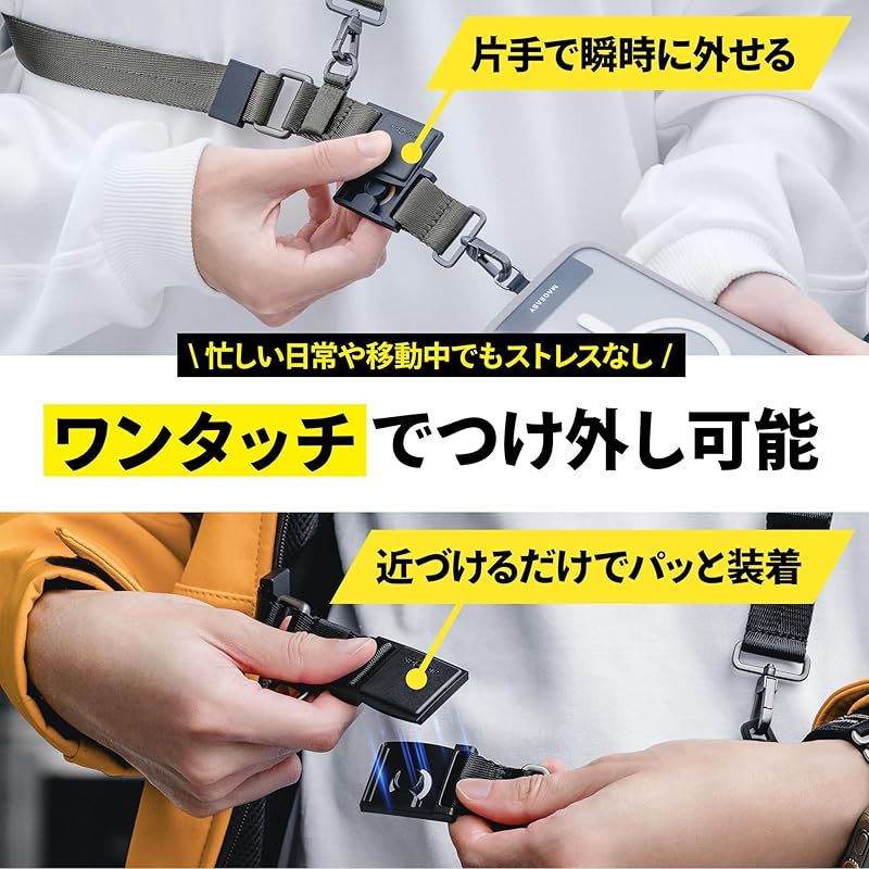 MagEasy スマホショルダー 斜めがけ 首掛け 肩掛け クイックリリース 太い スマホストラップ ストラップ ホルダー 付 スマホ ショルダー 携帯ストラップ 携帯ショルダー スマートフォン 各種 対応 Utility St CHRISTIANNAURATH_COM_BR