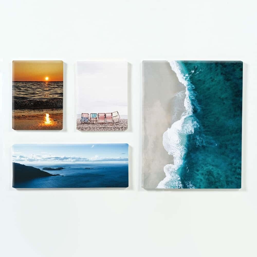 【送料込】アートパネル 4点 セット 夕日 サンセット 海 ビーチ 砂浜 波打ち際 pa0070