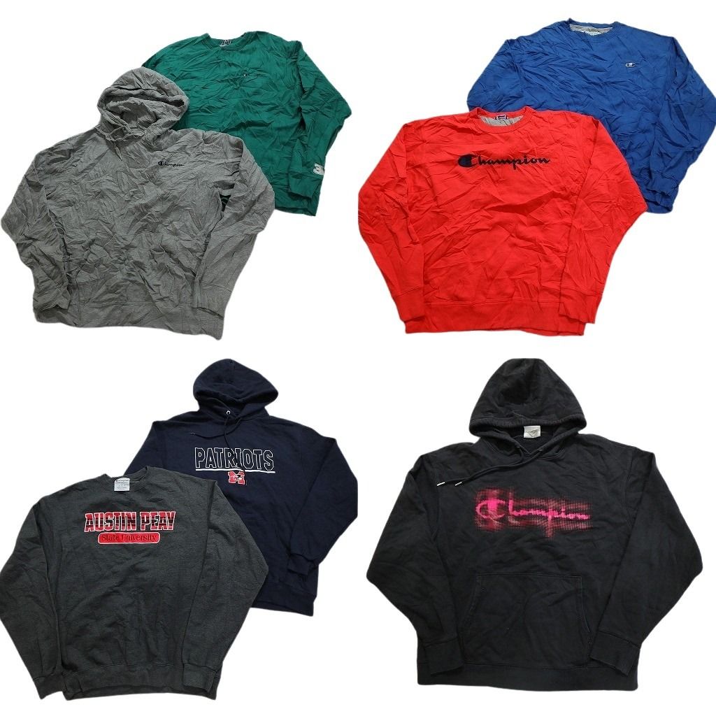 古着卸 まとめ売り チャンピオン Champion スウェット 7枚セット メンズ L ペイトリオッツ プロチーム フーディー 古着 NC0961