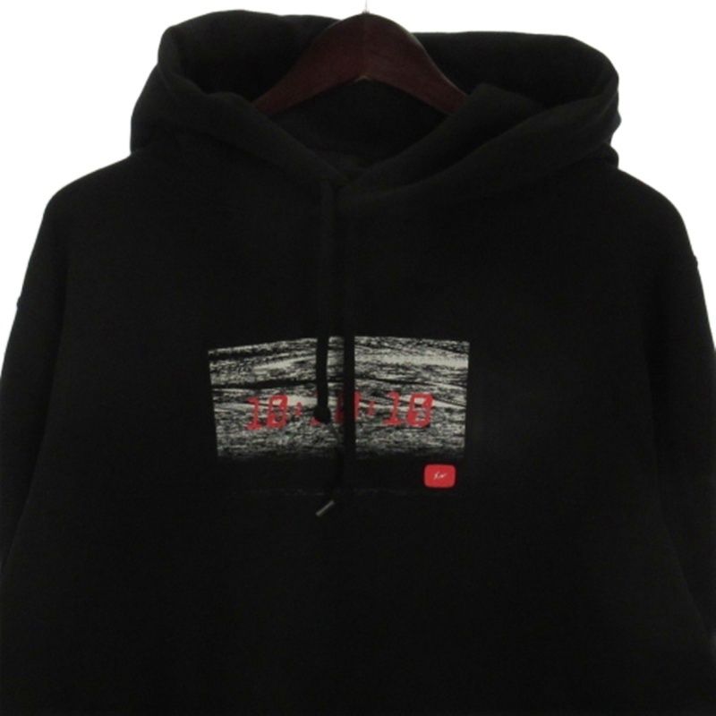 極美品　GOD SELECTIONXXX パーカー　プリント　ブラック　Lサイズ GOD SELECTION XXX(ゴッドセレクショントリプルエックス