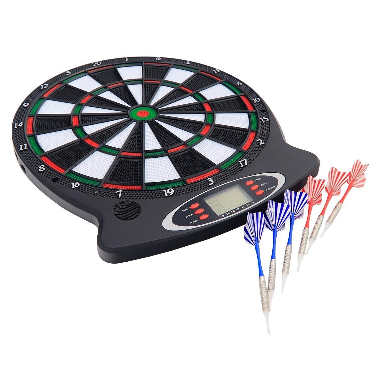 新着商品 矢6本付き DARTS 練習 1台で18種類のゲーム 対戦 セット セット クリスマスプレゼント ダーツボード 男性 本格 電子ダーツ