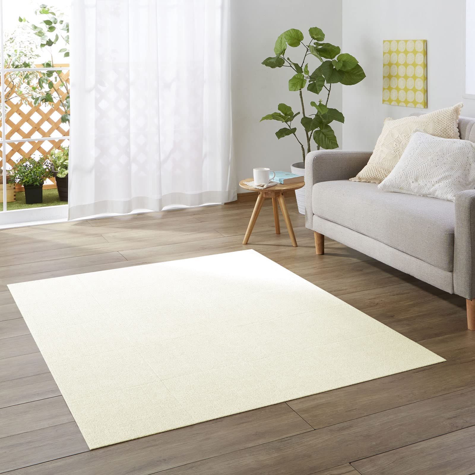 【在庫処分】タイルマット タイルマット おくだけ吸着 カーペットタイプ KH-95 20枚 アイボリー 30×30cm ジョイントマット ずれない 撥水 ペット用 洗える】サンコー 消臭 【日本製