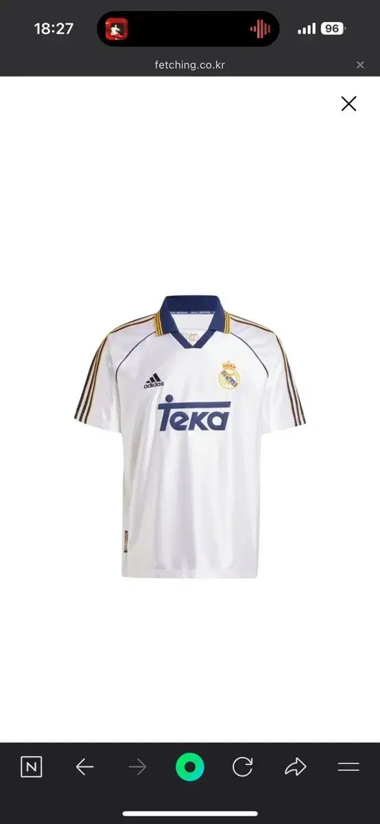 adidas アディダス ルマドリード 99 ー 00 ホーム ジャージ XL