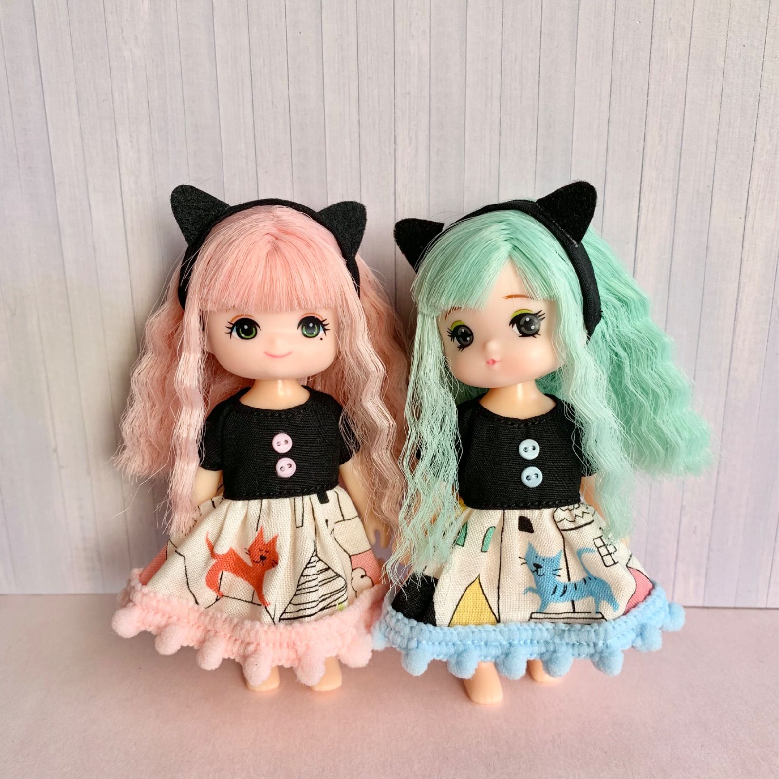 リカちゃん ミキちゃんマキちゃん 服 2着セット ねこワンピース 猫耳 