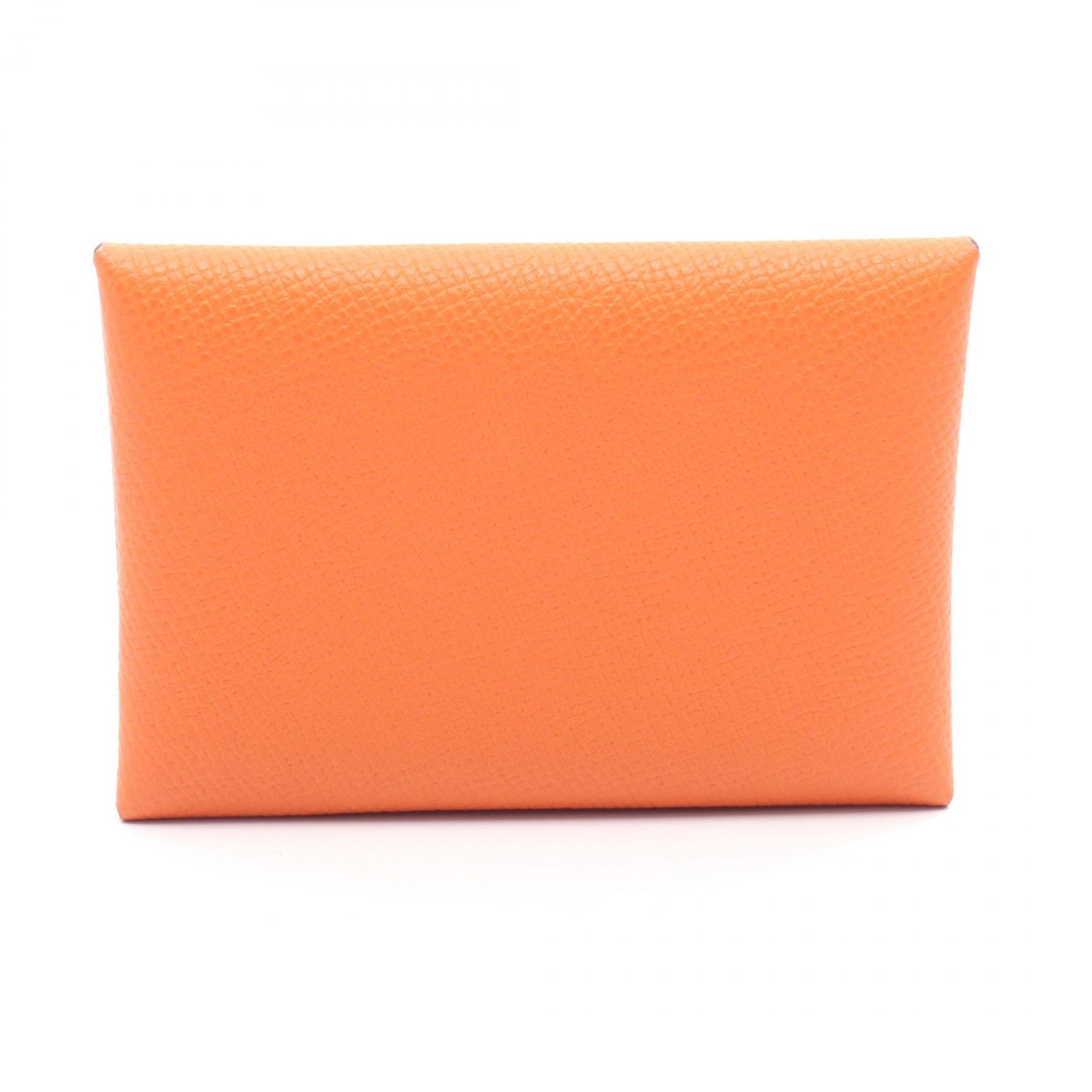 エルメス HERMES コインケース カルヴィデュオ オレンジ レザー