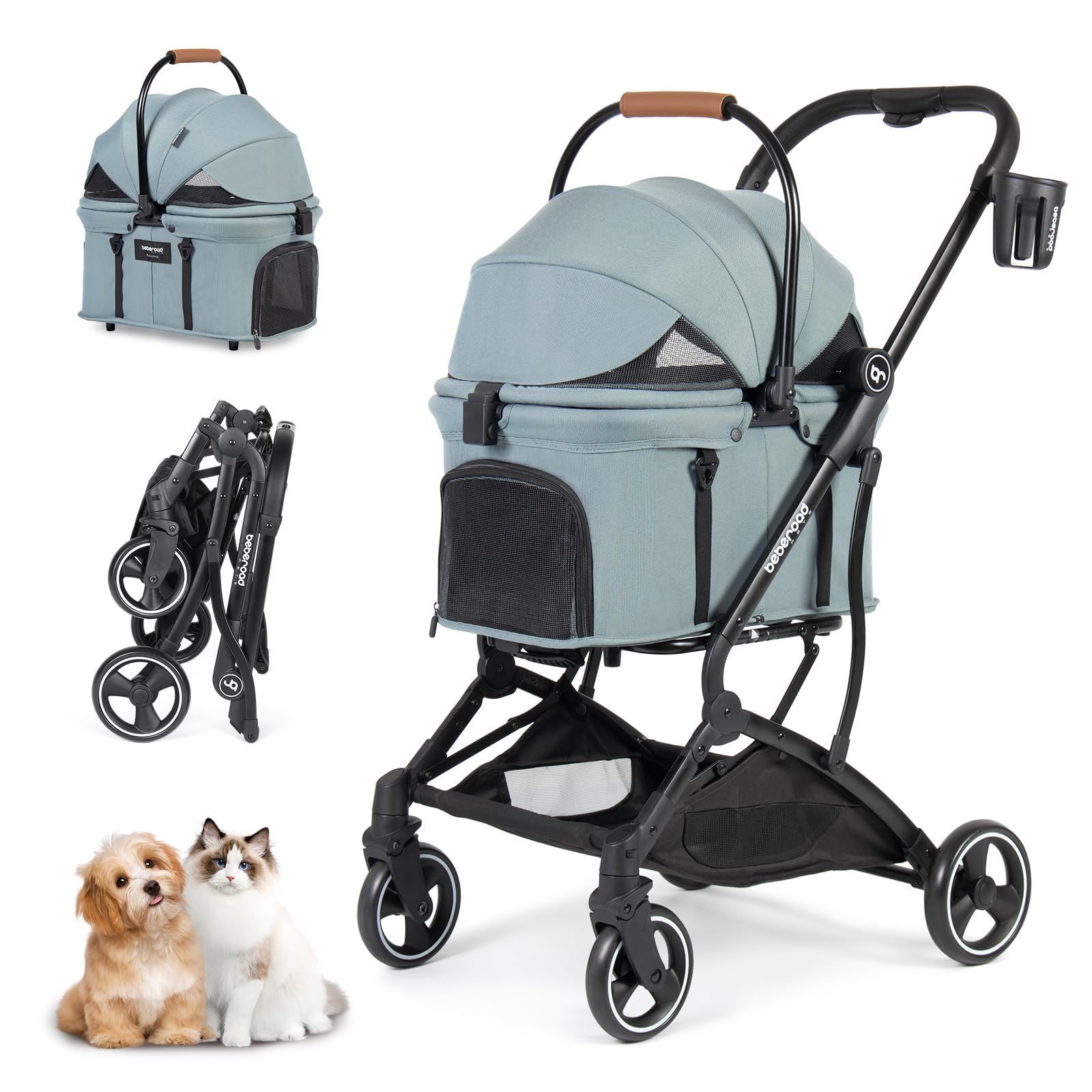 T3-グリーン) 耐荷重20kg 外出便利 散歩 多機能 後輪ブレーキ付 