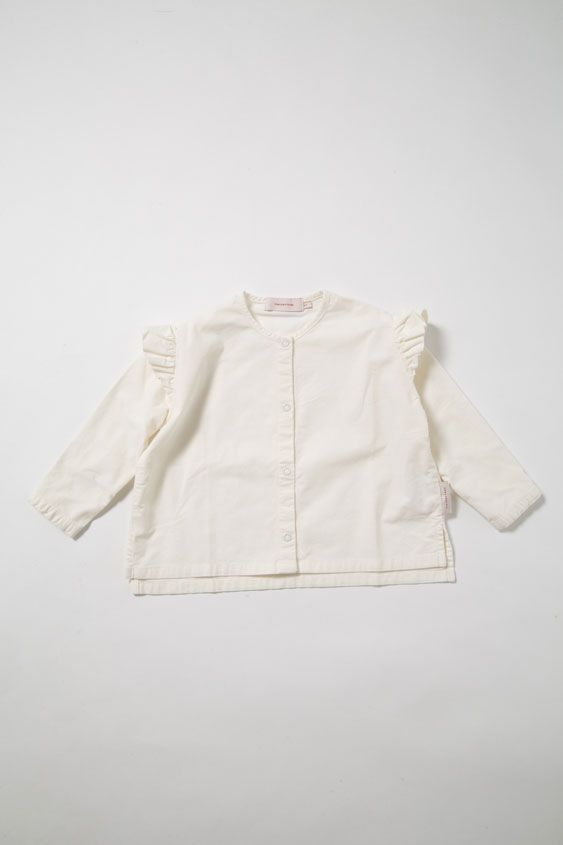 tinycottons|solid shoulder frills blouse ブラウス 長袖 子供服90 キッズ 女の子