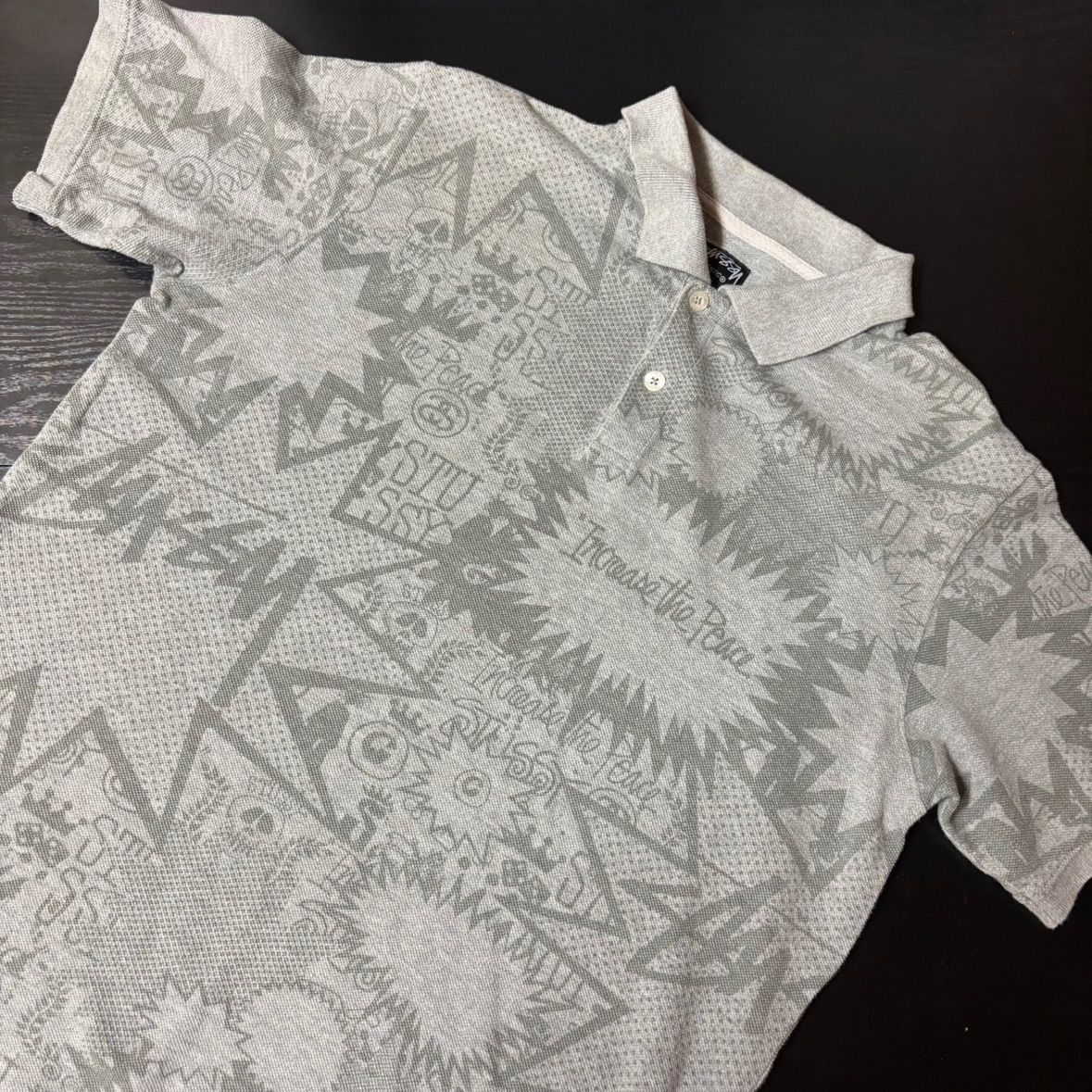 old stussy ステューシー stussy ポロシャツ グレー M