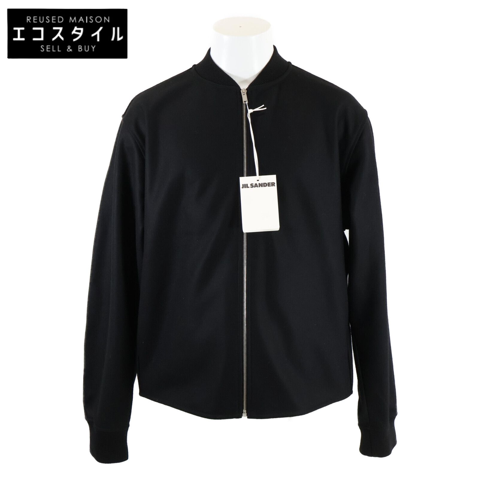 JIL SANDER ジルサンダー 【新品同様/国内正規】J22HG0102 WOOL MELTON SWEATSHIRT W/ZIP ウール ジップアップ ブルゾン/ 50