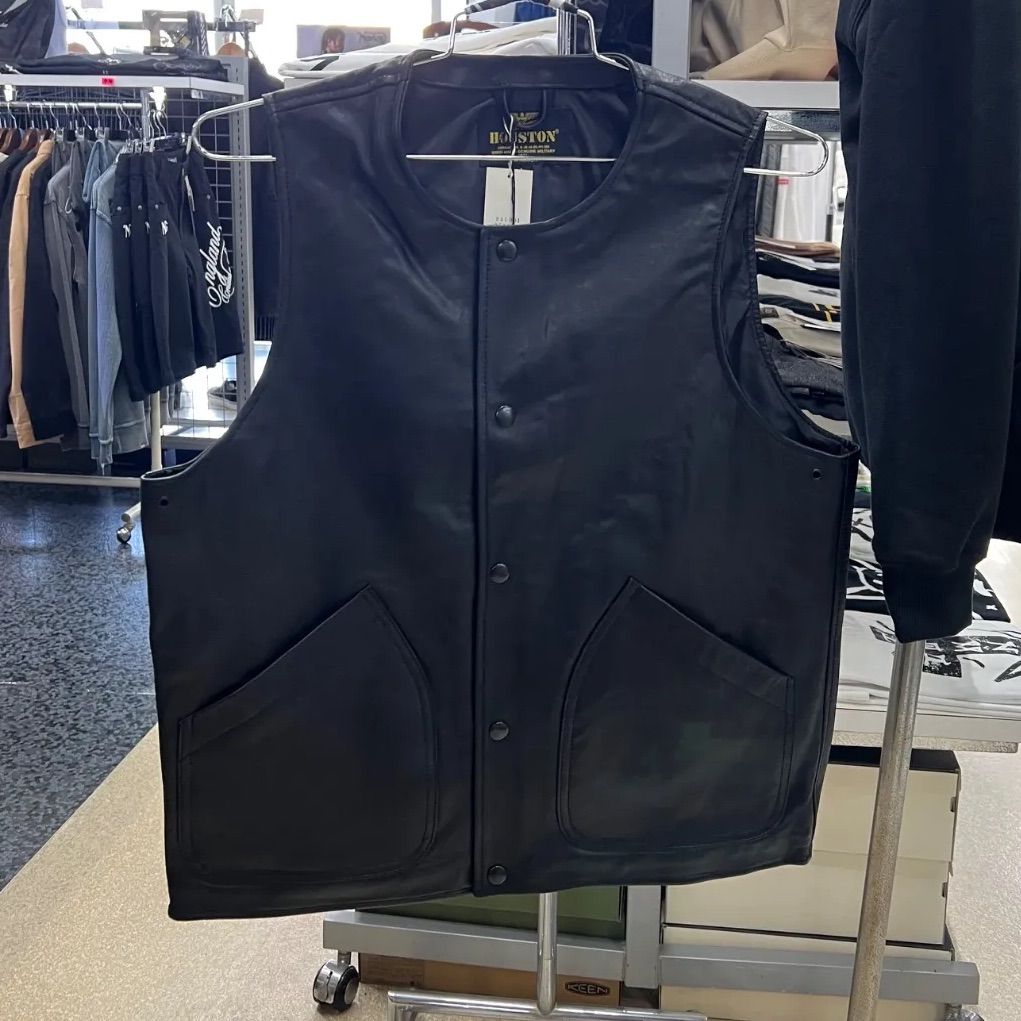 逸品‼️1点のみ‼️Houston ヒューストン⚫︎羊革‼️レザーベスト 革