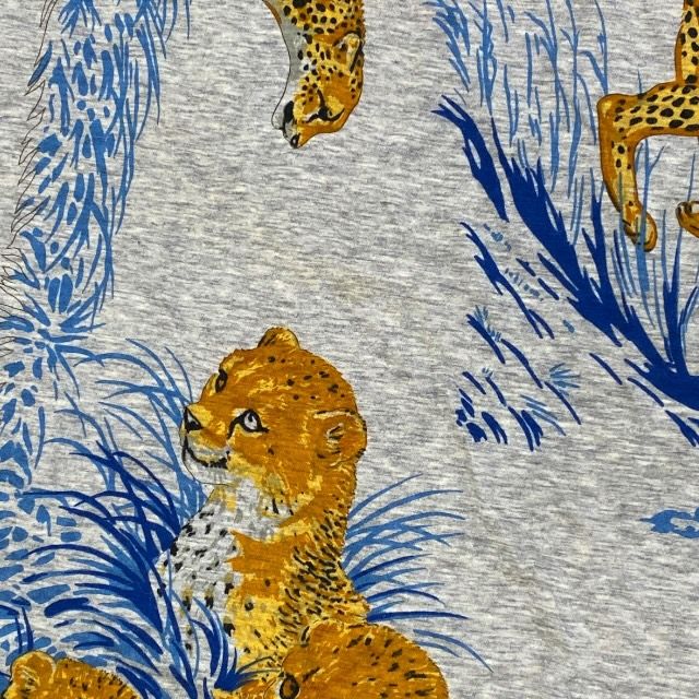  エルメス Guepards スカーフ カレ ヒョウ チーター 正方形 コットン ライトグレー オレンジ ブルー HERMES その他 トップス