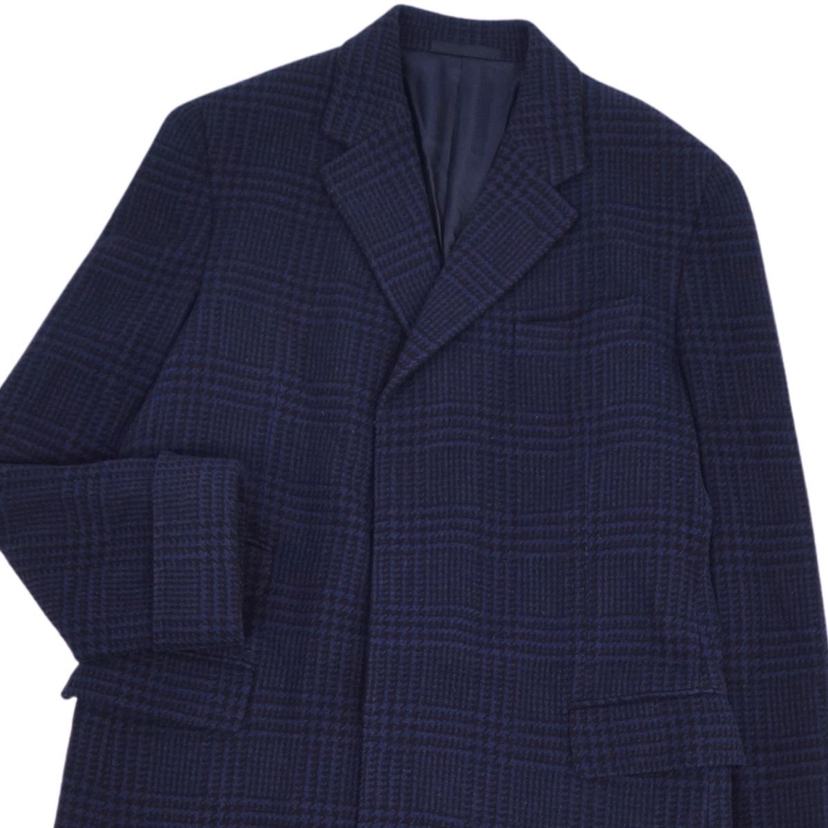 美品 カルーゾ CARUSO コート チェスターコート 千鳥格子 ウール