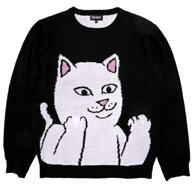 Ripndip Lord Nermal Flippy Knitty Sweater Black L セーター 送料