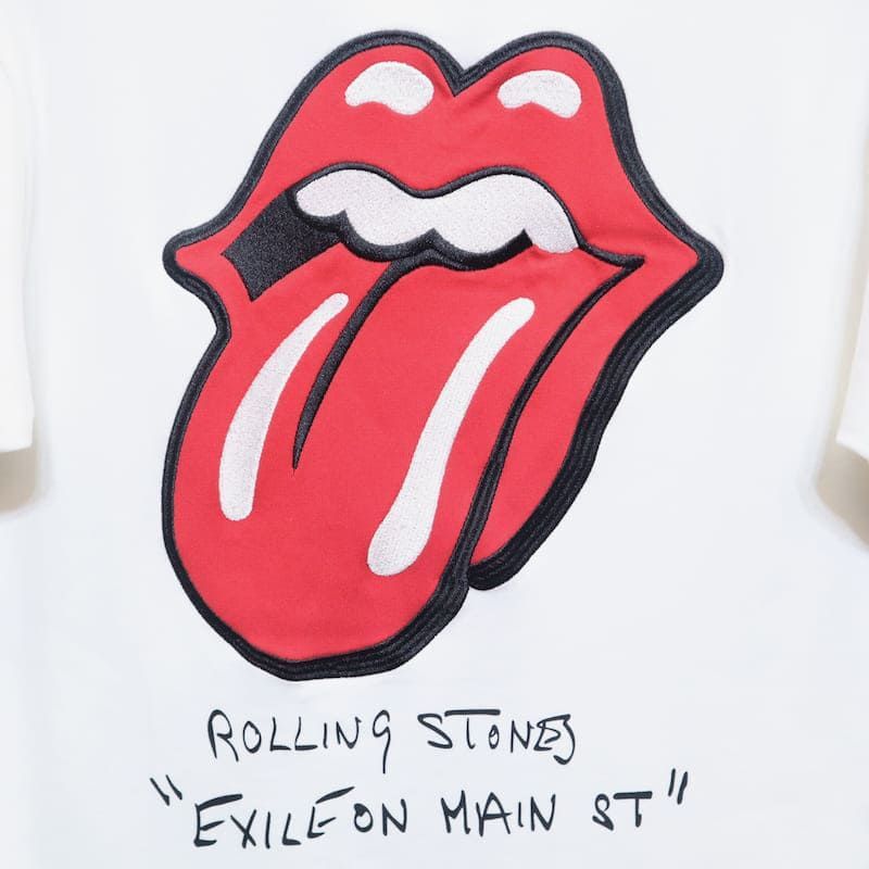 新品 メンズ THE ROLLING STONES ローリングストーンズ JACKROSE ジャックローズ コラボ 半袖 Tシャツ 刺繍 ワッペン  パッチワーク ユニセックス レディース 白 ホワイト 黒 ブラック