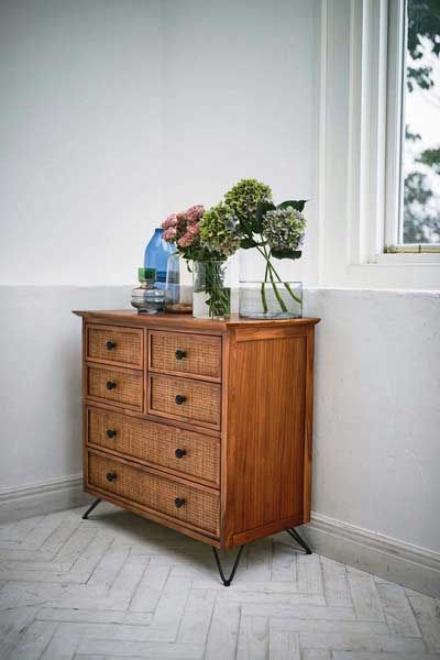 のアジアンテイストなチェスト ４段６抽斗