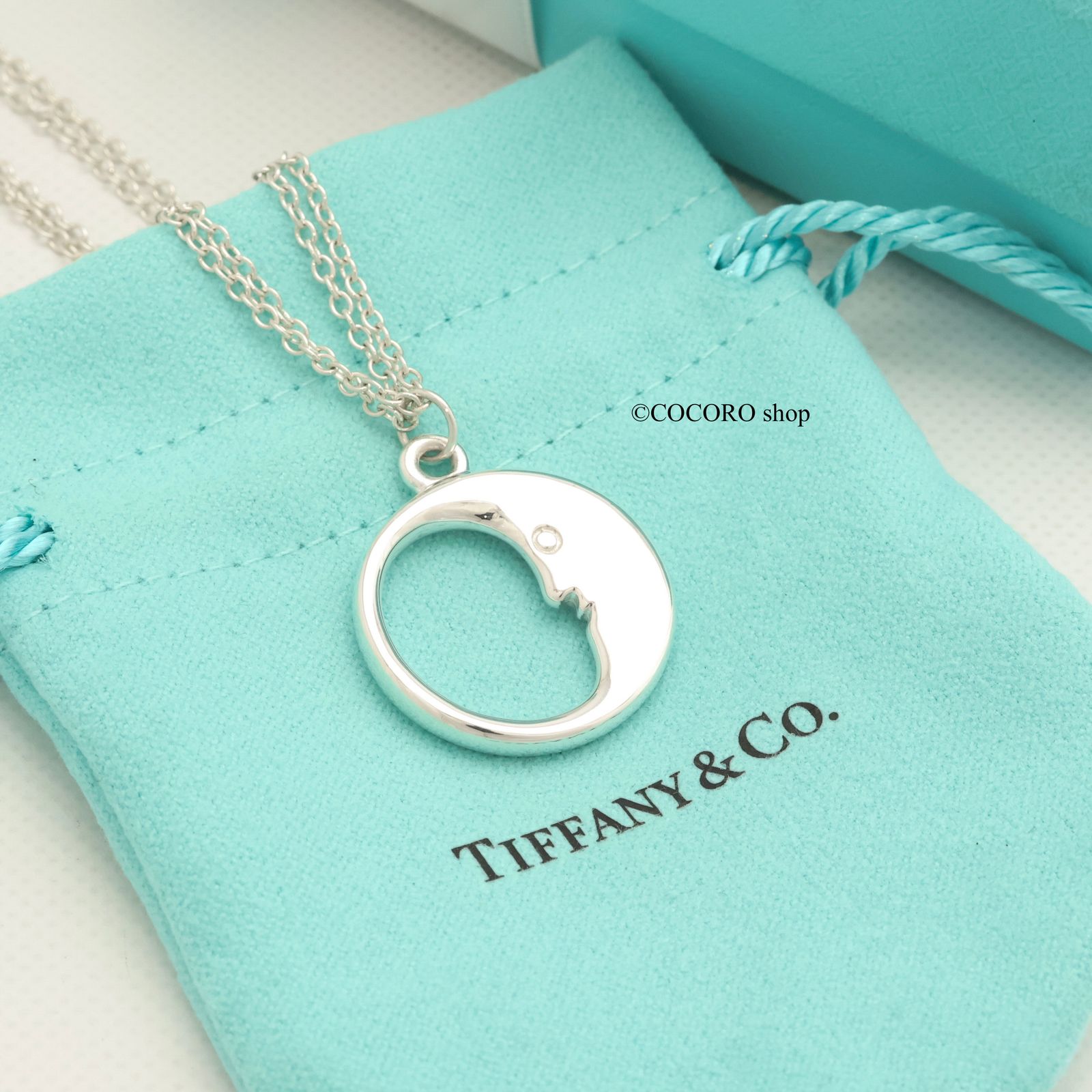 美品】ティファニー TIFFANY&Co. マンインザムーン ダブル チェーン ネックレス AG925 - メルカリ