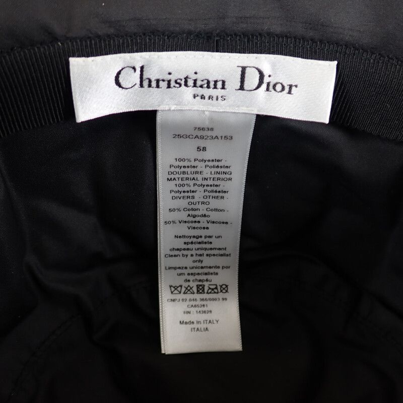 【中古】【Aランク】Christian Dior クリスチャン ディオール Teddy-D ボブハット 帽子 バケットハット 25GCA923A153_C900 ブラック サイズ58【ISEYA】