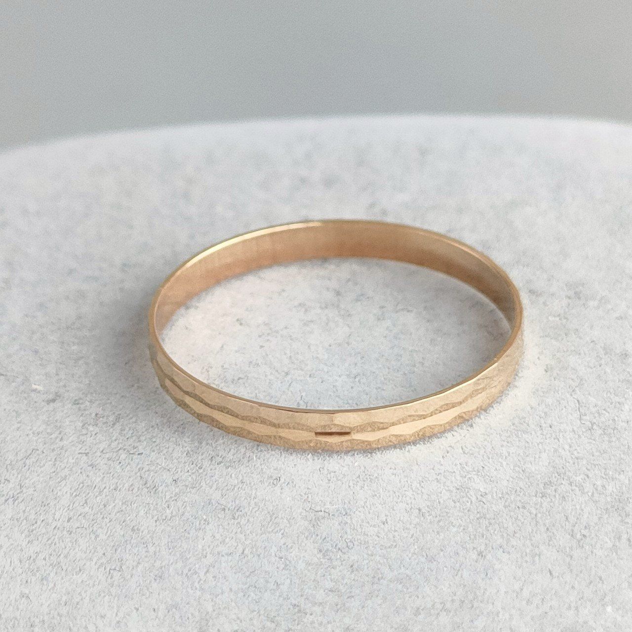 18K槌目デザインリング　11号 18K槌目デザインリング11号