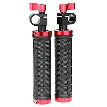 CAMVATE デジタル一眼レフハンドルグリップ ロッドクランプ付き 15mmロッドリグレールサポートカメラ三脚用 1ペア