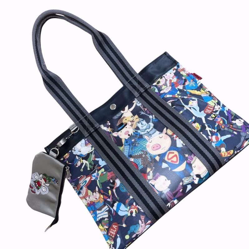 新品　アルベロベロ　バッグ　トートバッグ アルベロベロ トートバッグ A4 グレー ポーチ付き ウィンター