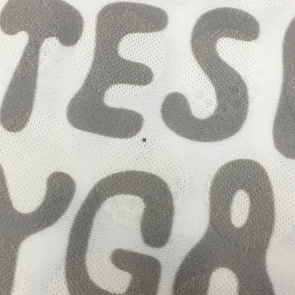 バーゲン通販。 パーリーゲイツ 半袖ハイネックシャツ 白×グレー ロゴ総柄 ゴルフボール メンズ 5 L ゴルフウェア モデル PEARLY GATES