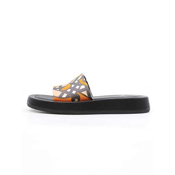 BURBERRYバーバリーモノグラムレザーサンダルブラックサイズ:36  