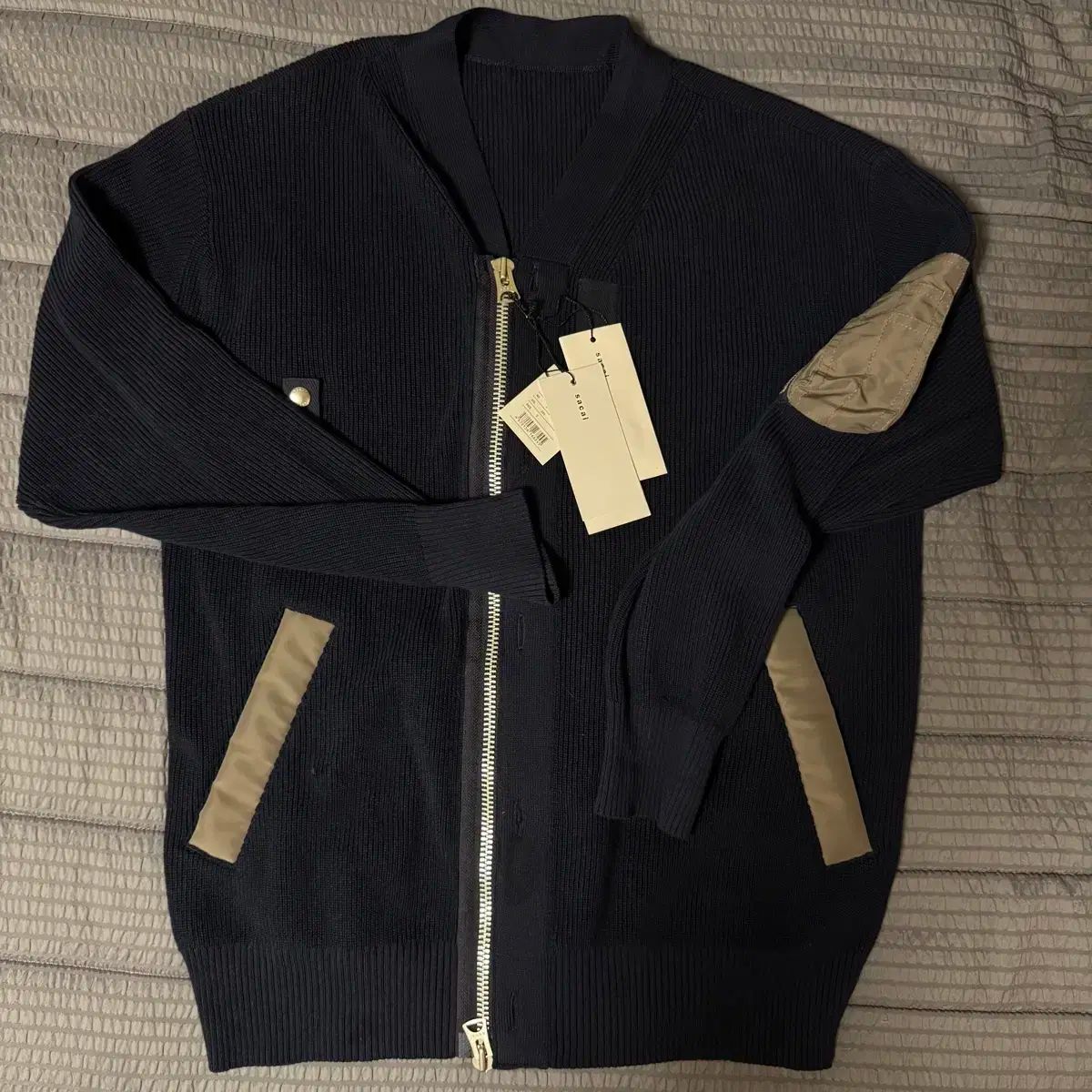 sacai サカイ　ネイビー ジッパーカーディガン sacai サカイネイビー ジッパーカーディガン