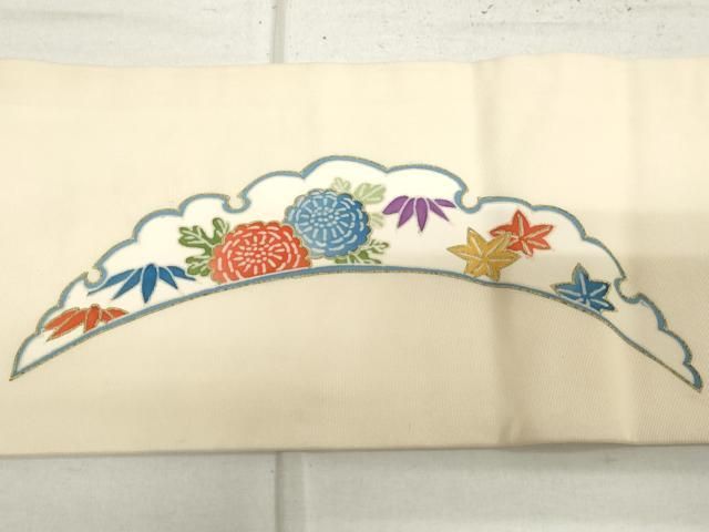 平和屋着物●塩瀬　九寸名古屋帯　刺繍　更紗花文　金彩　正絹　逸品　未使用　DAAV6823ps 平和屋着物○塩瀬 九寸名古屋帯 刺繍 更紗花文 金彩 正絹 逸品 未使用