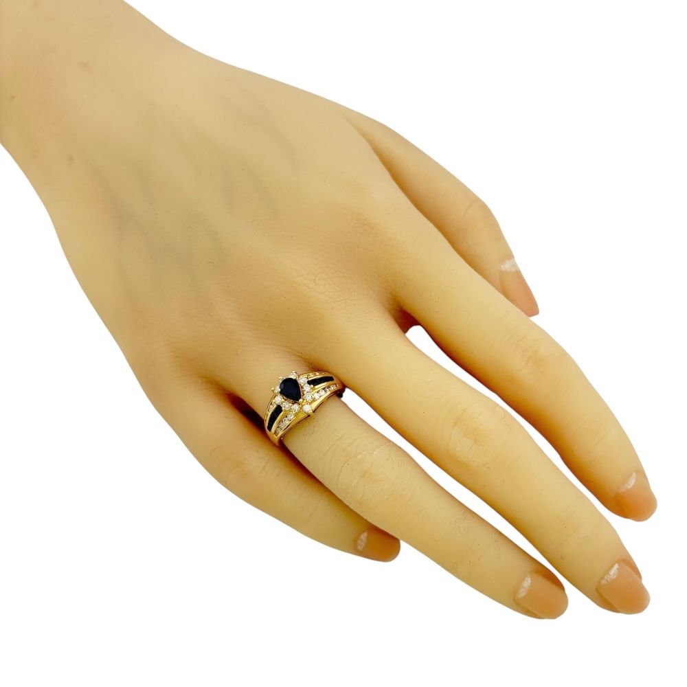 リング 指輪 8.5号 18金 K18イエローゴールド サファイア レディース