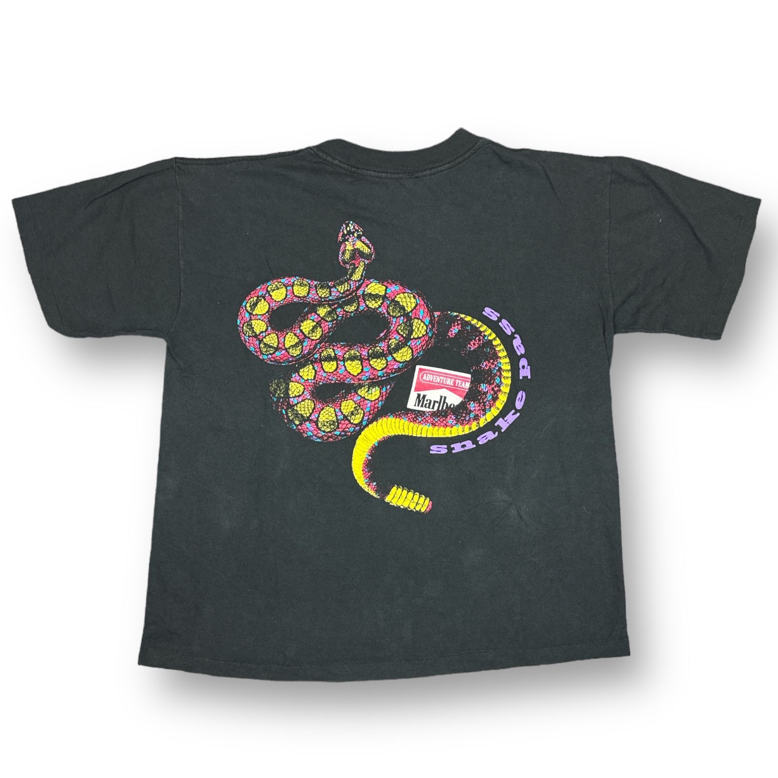 Marlboro Snake Pass Pocket Tee クルーネック プリント ヴィンテージ 90s Tシャツ マルボロ ブラック 74740A7
